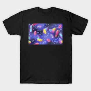 Whimsigoth Constellation Crystals on Blue T-Shirt